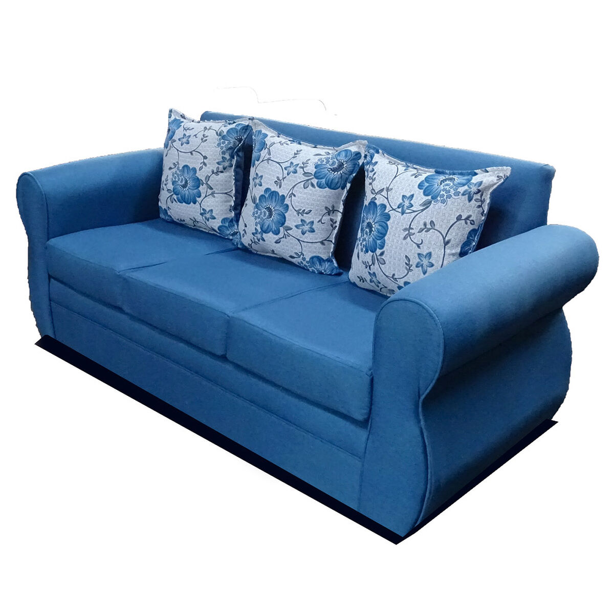 Juego de Living Almore Francia Sof&aacute; 3 Cuerpos + Dos Sillones 1 Cuerpo Azul