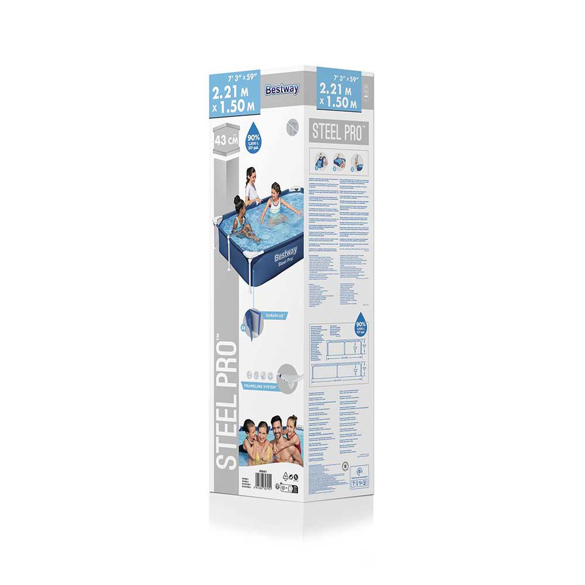 Piscina Estructural Bestway Steel Pro Azul 221 x 150 x 43 cm 1200 lt 