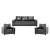 Juego de Living Innovamuebles Kahlo Sofá 3 Cuerpos + Dos Sillones 1 Cuerpo Negro