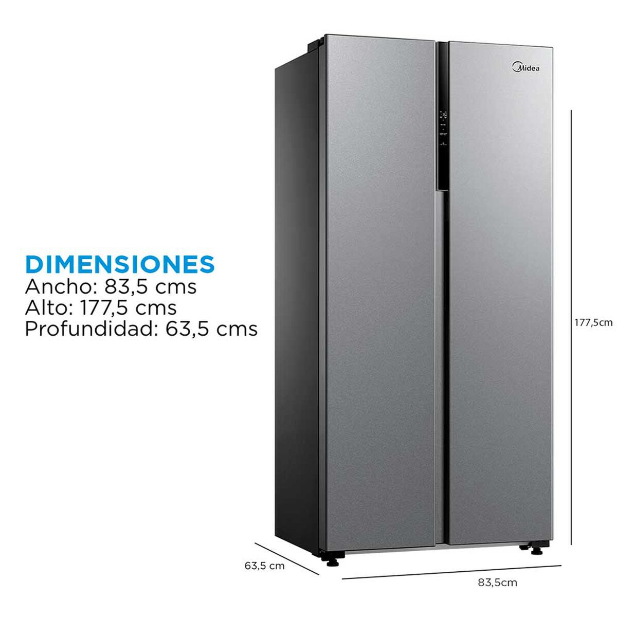 Refrigerador Side by Side Midea MDRS619FGE50 442 lts.