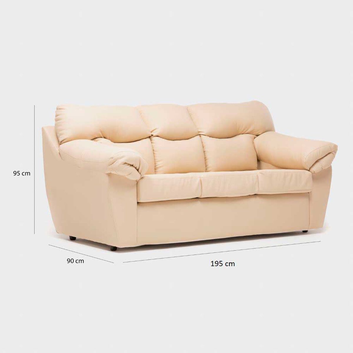 Juego de Living Cabsur Zeus Sof&aacute; 3 Cuerpos + Sof&aacute; 2 Cuerpos PU Beige