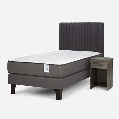 Imagen 2 del producto Cama Europea Rosen 1,5 Plazas New Style 2 Plus + Respaldo + Velador Lucio