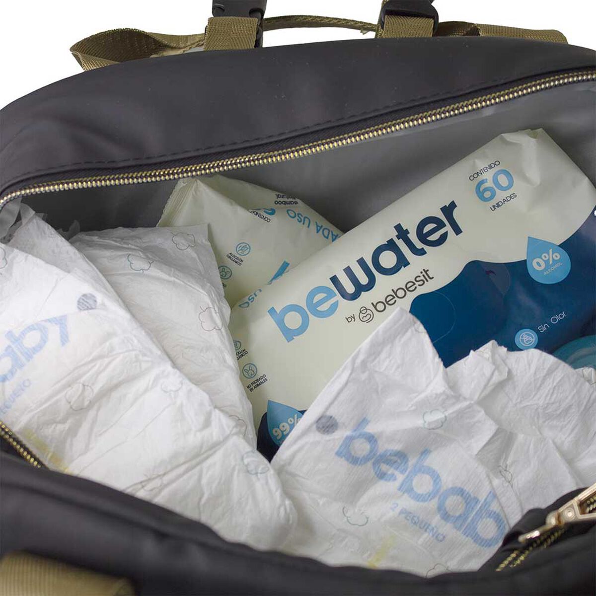 Mochila Maternal&nbsp;Pa&ntilde;alera Black Gold Bebesit