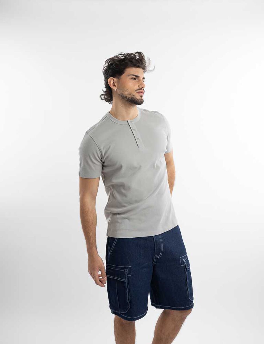 Polera Textura Con Cuello Hombre Icono
