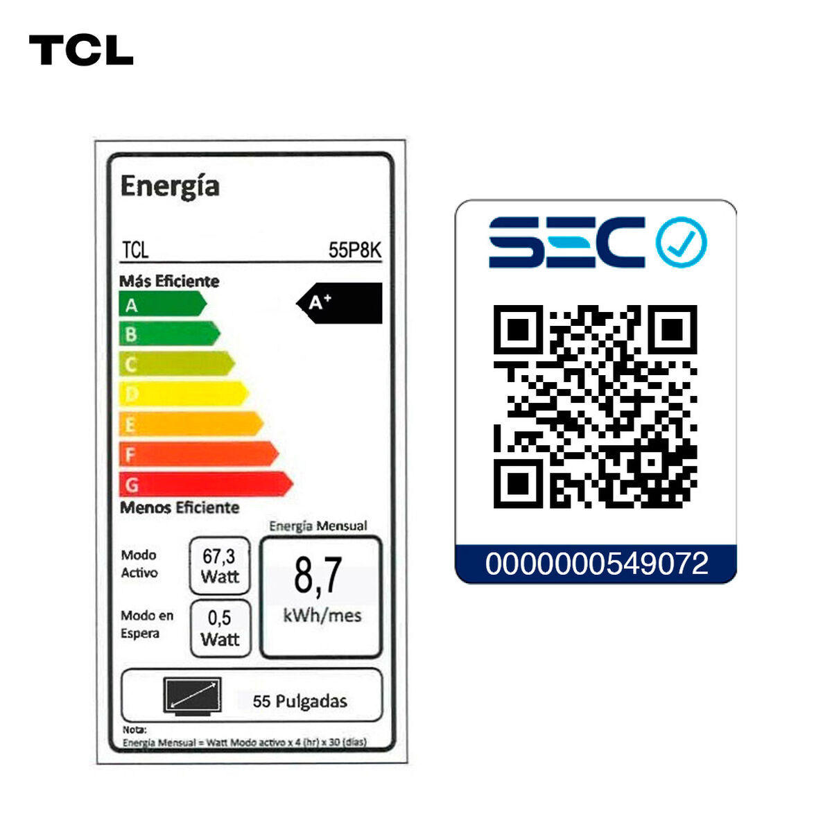 Smart TV QLED 85'' TCL 4K UHD  Google TV 85P8K