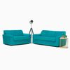 Juego de Living Cabsur Milan Sof&aacute; 3 Cuerpos + Sof&aacute; 2 Cuerpos Chenille Turquesa