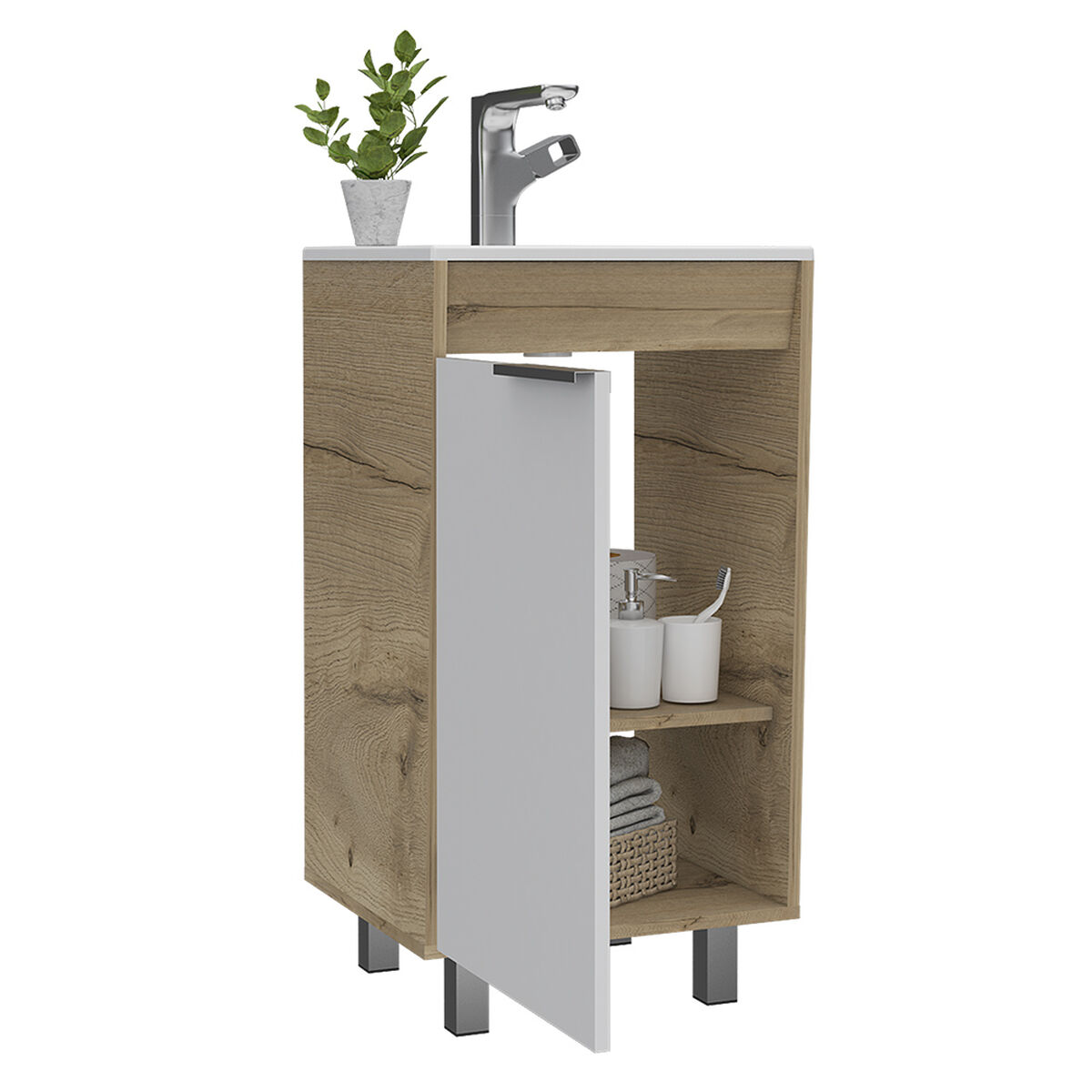 Mueble Lavamanos Carter Piso Duna-Blanco