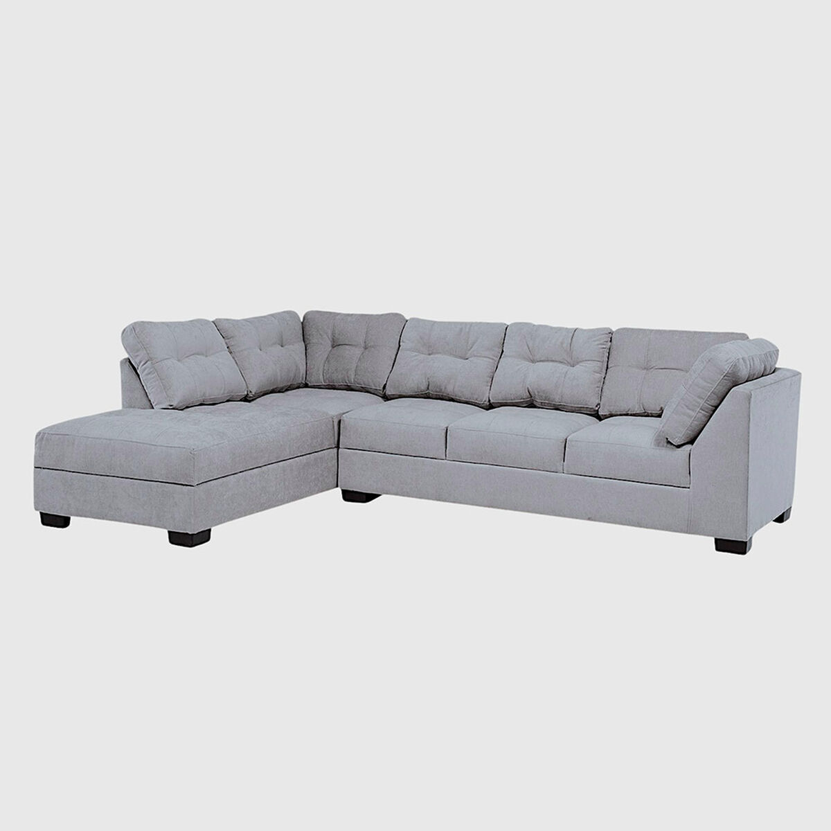 Seccional Izquierdo Muebles MPR Edimburgo 5 Cuerpos Gris Medio