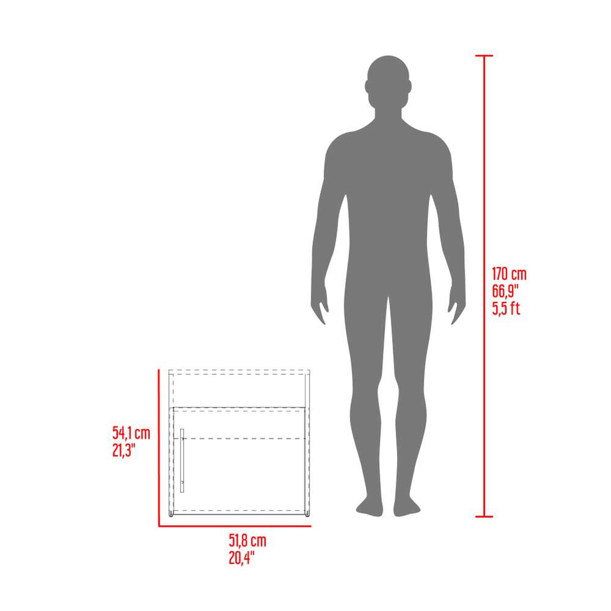 Velador Tuhome Bigaf 1 Puerta Milan y Wengue