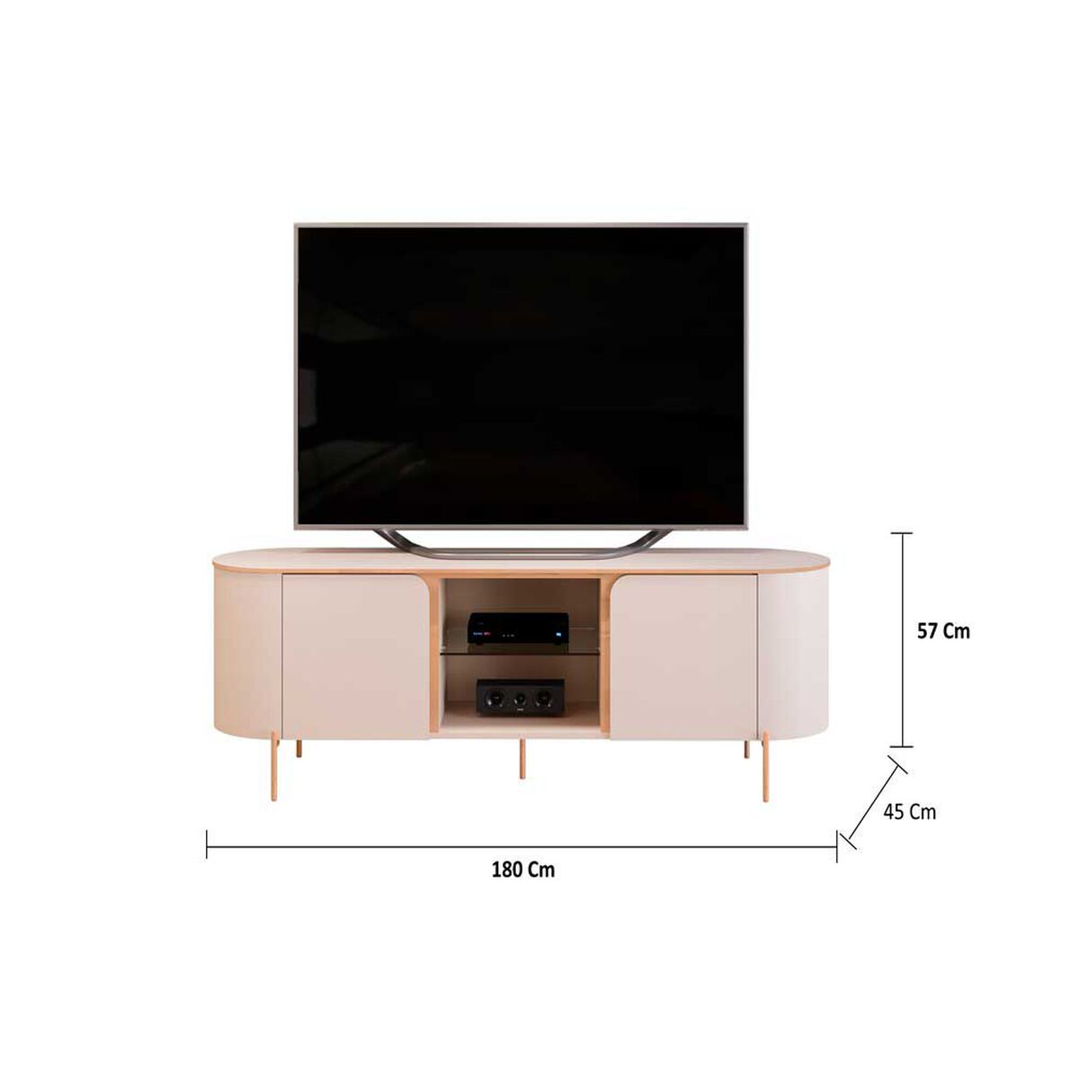 Rack TV Adele Altavision Hasta 65" Blanco Crema