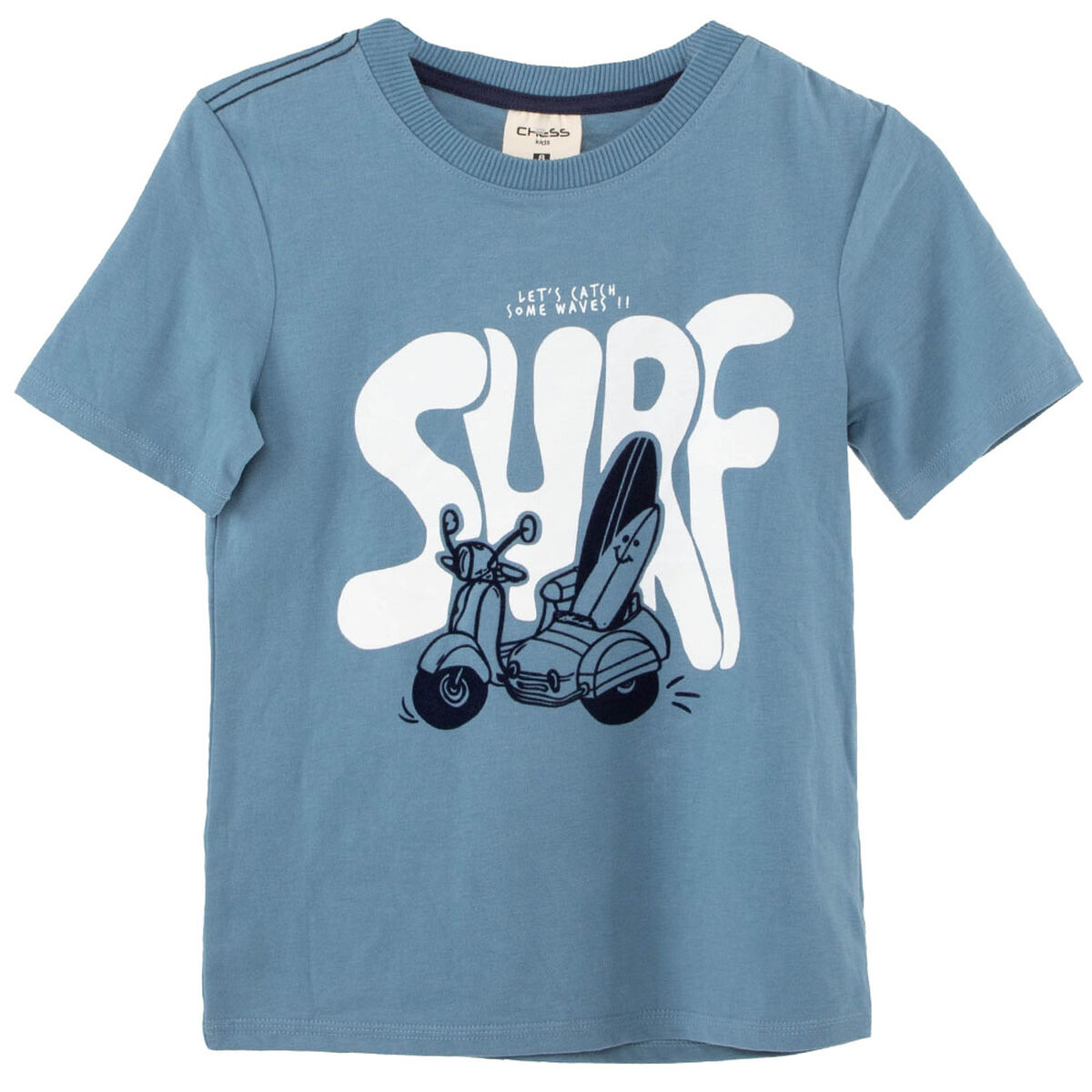 Polera Manga Larga de Algodón Niño Chess