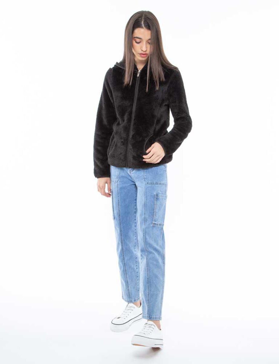 Polerón Hoodie Peludo Mujer Icono