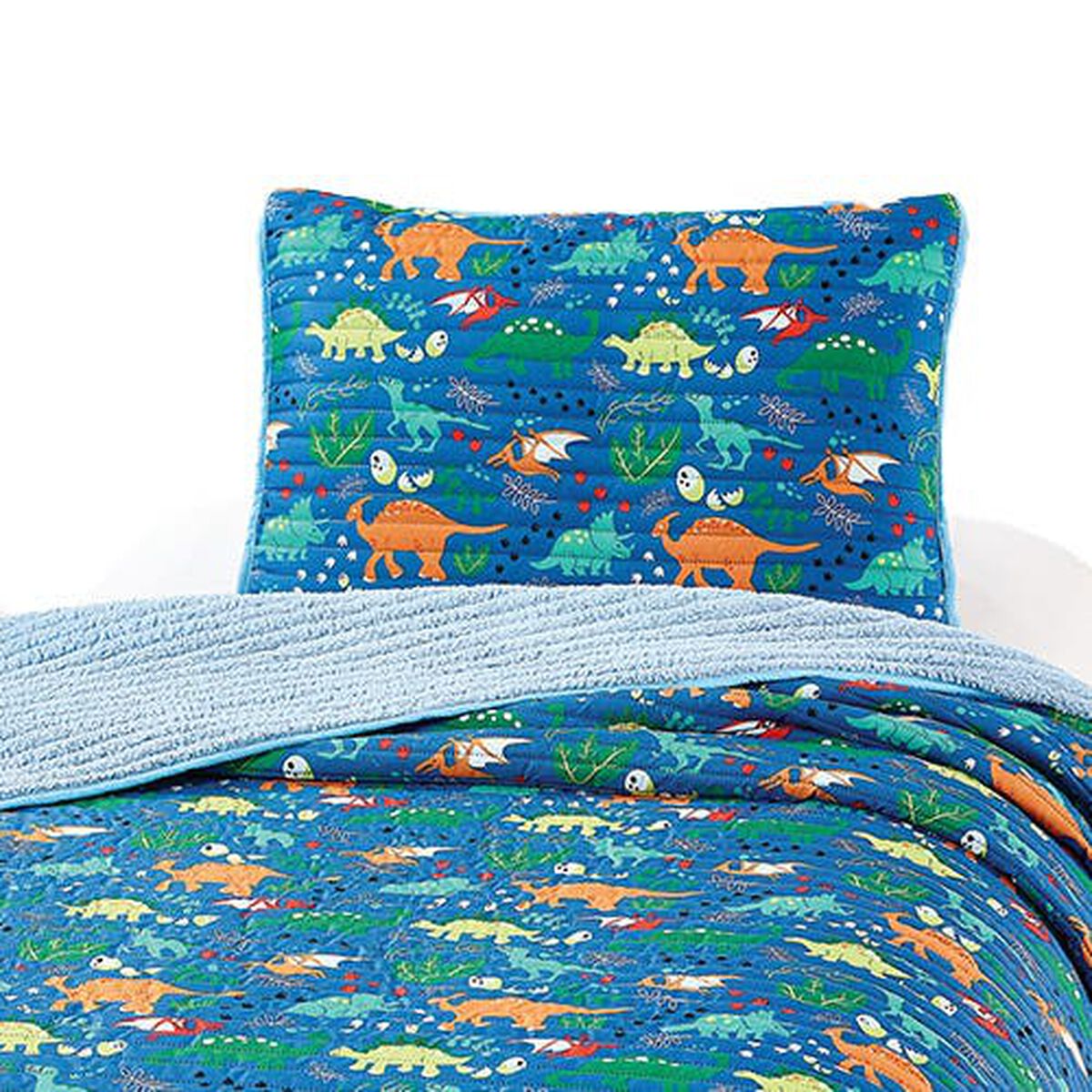 Plumón Estampado Casa Linda 1,5 Plazas Kids Dino Azul