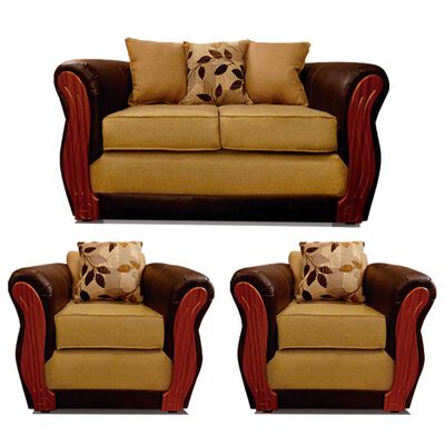 Juego de Living Elegant Detail Girona Sofá 2 Cuerpos + Dos sillones 1 Cuerpo Beige