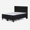 Cama Europea Rosen Base Dividida King Tempo + Respaldo Issey Grafito + Cómoda Baker Grafito