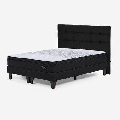 Imagen 2 del producto Cama Europea Rosen Base Dividida King Tempo + Respaldo Issey Grafito + Cómoda Baker Grafito