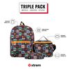 Triple Pack 5XT Mochila Niño Xtrem Gamer Negro
