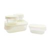 Set 4 Contenedores de Vidrio con Tapa Cuadrado Doral Glass Tray