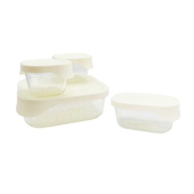 Imagen 2 del producto Set 4 Contenedores de Vidrio con Tapa Cuadrado Doral Glass Tray