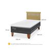 Cama Europea CIC 1,5 Plazas Ortopedic Advance + Respaldo Dublin Mostaza