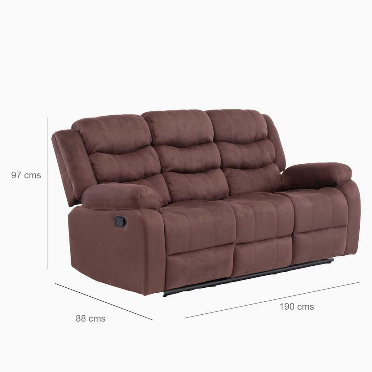 Sof&aacute; Reclinable Daniels Tradicional Norman 3 Cuerpos Caf&eacute; Oscuro