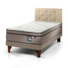 Cama Europea Arena Maximo Cobre 1.5 Pl + Respaldo Almendra