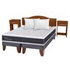 Combo Cama Europea CIC Base Dividida 2 Plazas Ortopedic + Respaldo + 2 Veladores Casanova Provenza + Pack Almohadas Celta Imperial Soft