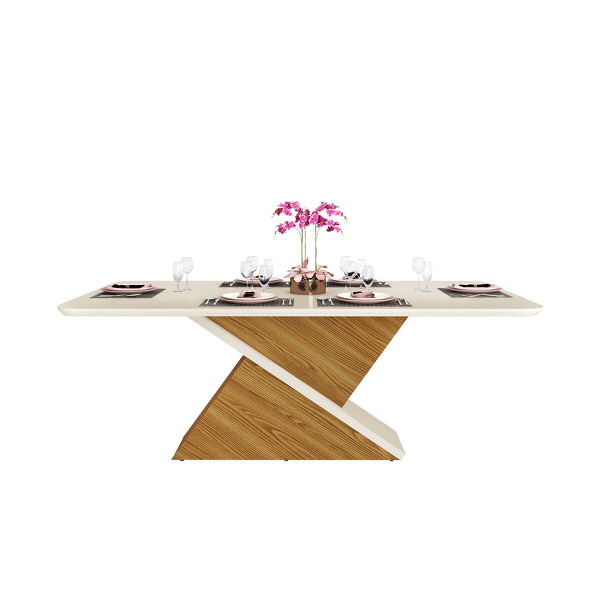 Juego de Comedor Di Poretti Stela 8 Sillas Beige