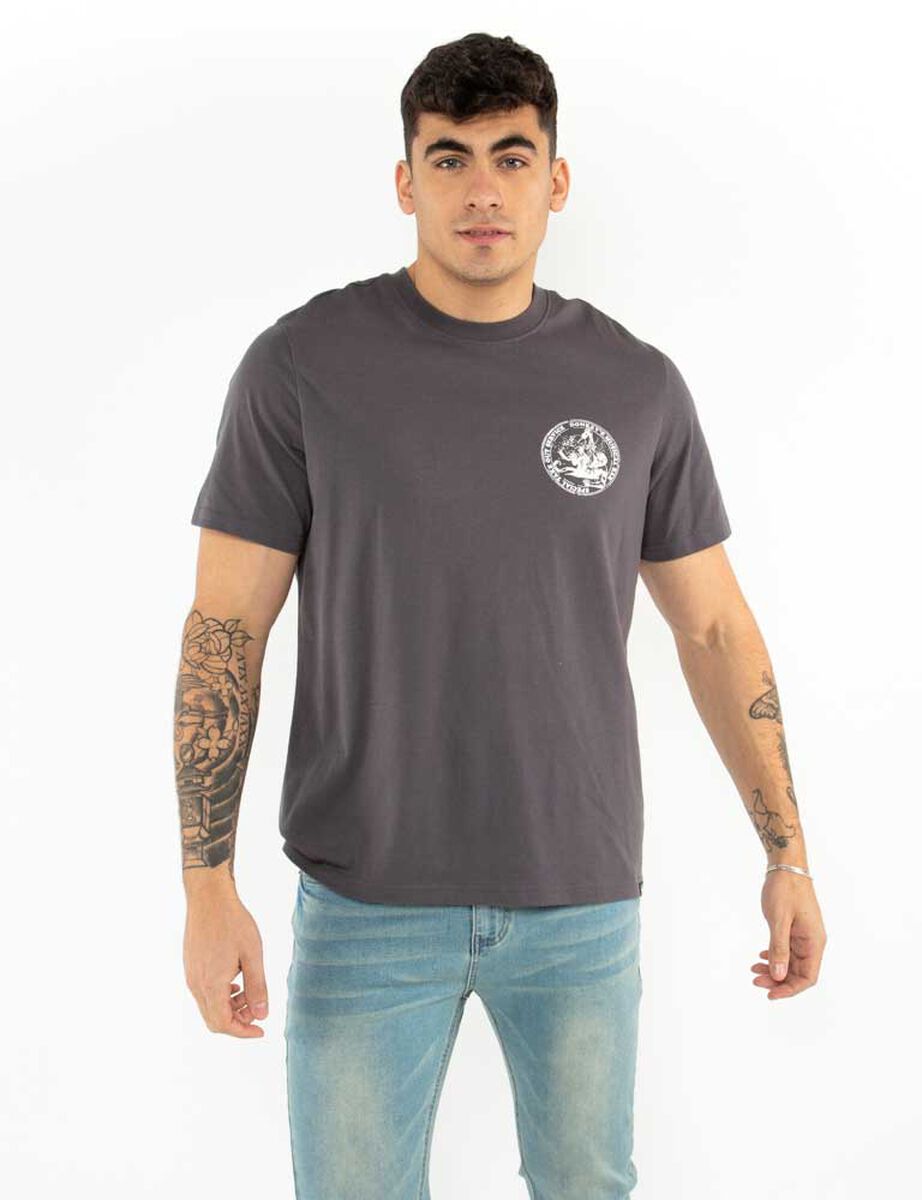 Polera Con Estampado Manga Corta Hombre Icono