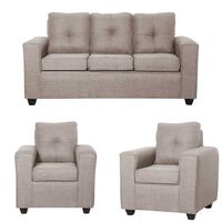 Juego de Living Black Factory Ranger Sofá 3 Cuerpos + Dos Sillones 1 Cuerpo Beige