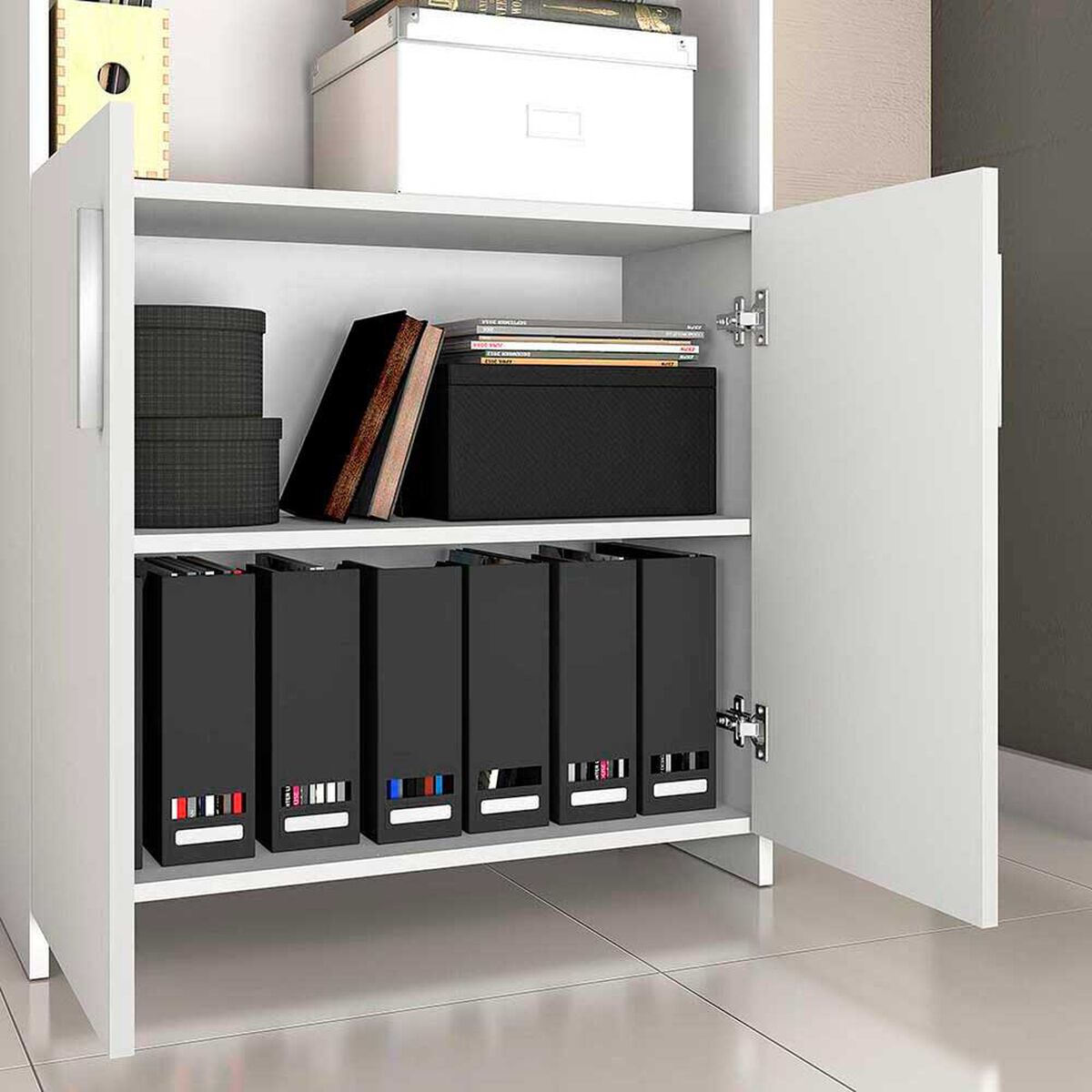 Librero Home Mobili Hilton 2 Puertas Blanco