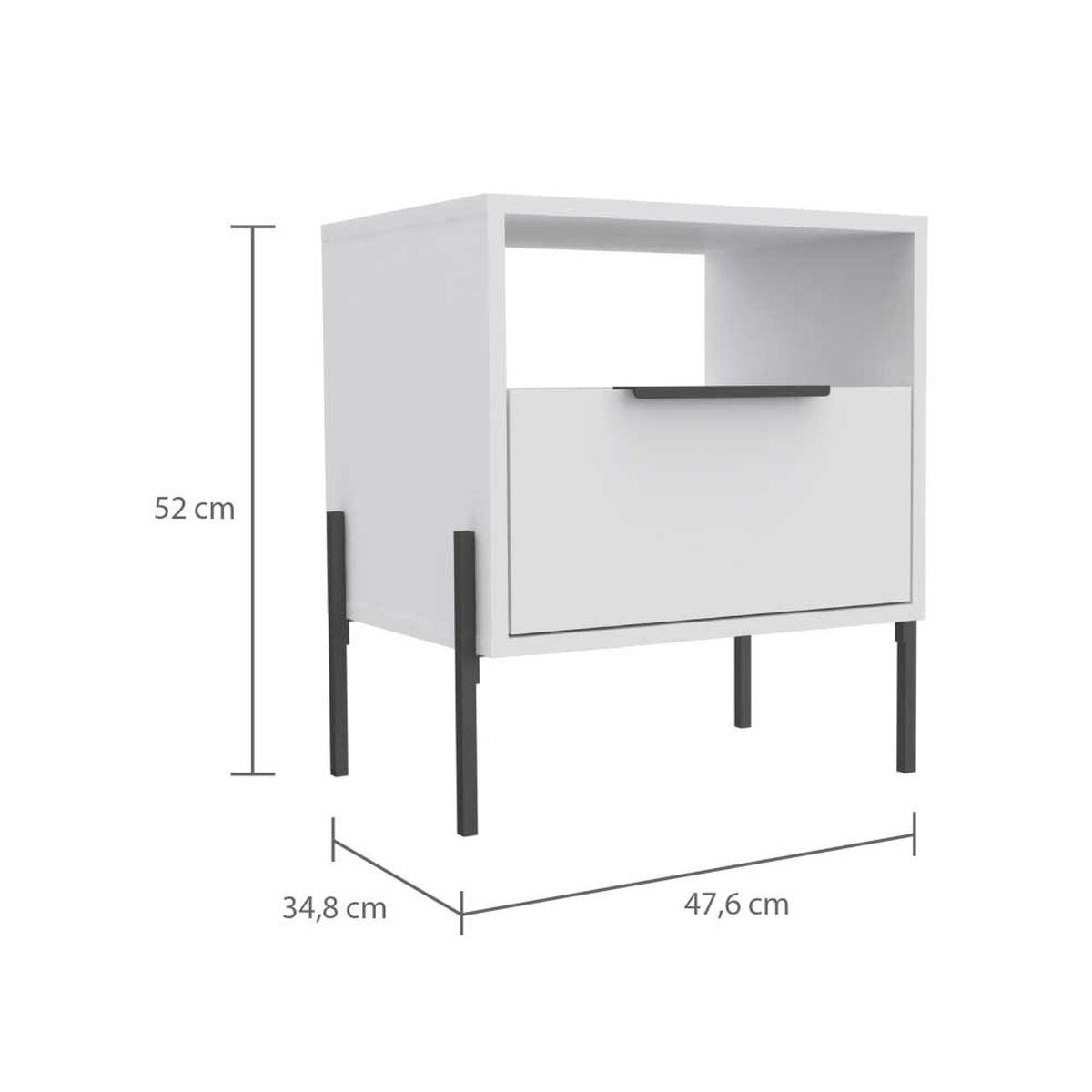 Velador TuHome White Collection 1 Cajón