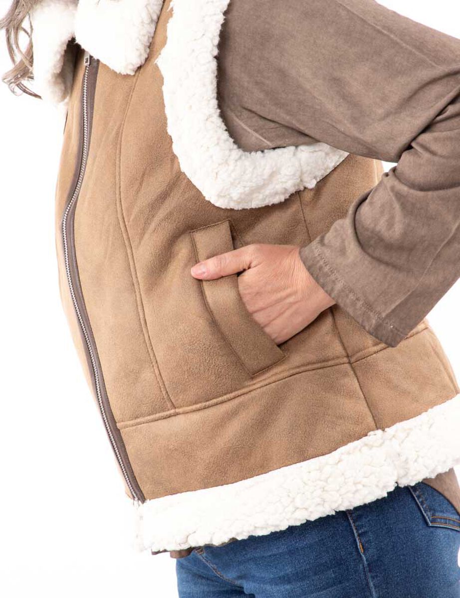 Chaqueta Terciopelo Plush Chiporro Sin Mangas Mujer Portman Club