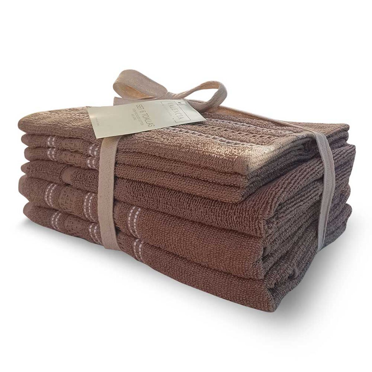 Set 6 Toallas Idetex Valencia Beige