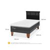 Cama Europea CIC 1,5 Plazas Ortopedic Advance + Respaldo Dublin Negro