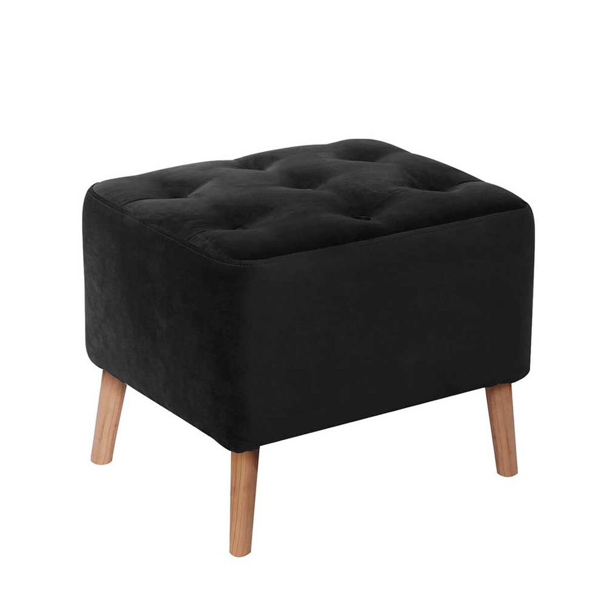 Pouf Latam Home Lyon Tela Velvet Negro