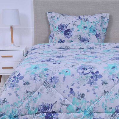 Imagen 1 del producto Plumón Estampado Mashini 1,5 Plazas Venus Turquesa