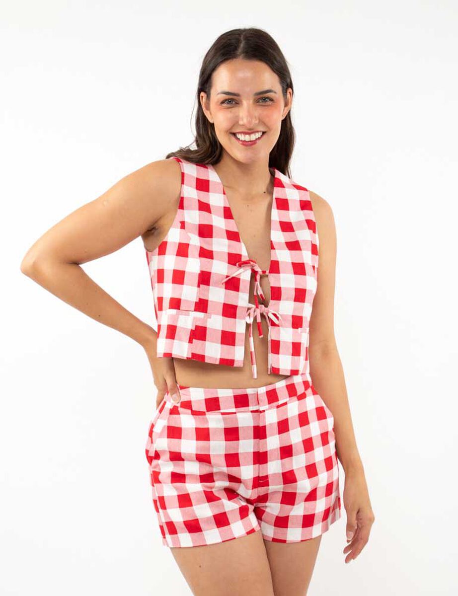 Blazer Lino Gillette Tart&aacute;n Mujer Zibel