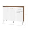 Mueble de Cocina Base Vekkahome Evandro 1 Cajón 3 Puertas Blanco