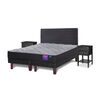 Cama Europea Flex Base Dividida King Therapedic Plus + Respaldo Modern + 2 Veladores Rover