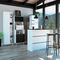 Combo Mueble Microondas + Barra de Cocina + Optimizador TuHome Kitchen Wenge Blanco