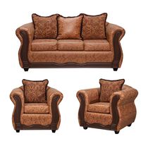 Juego de Living Black Factory Sofia Sofá 3 Cuerpos + Dos Sillones 1 Cuerpo Terracota