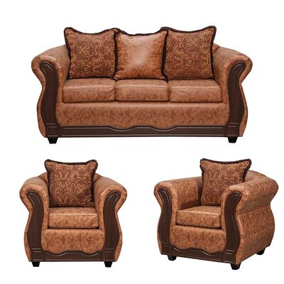 Imagen 1 del producto Juego de Living Black Factory Sofia Sofá 3 Cuerpos + Dos Sillones 1 Cuerpo Terracota