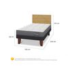 Cama Europea CIC 1,5 Plazas Anatomic + Respaldo Villarrica Mostaza