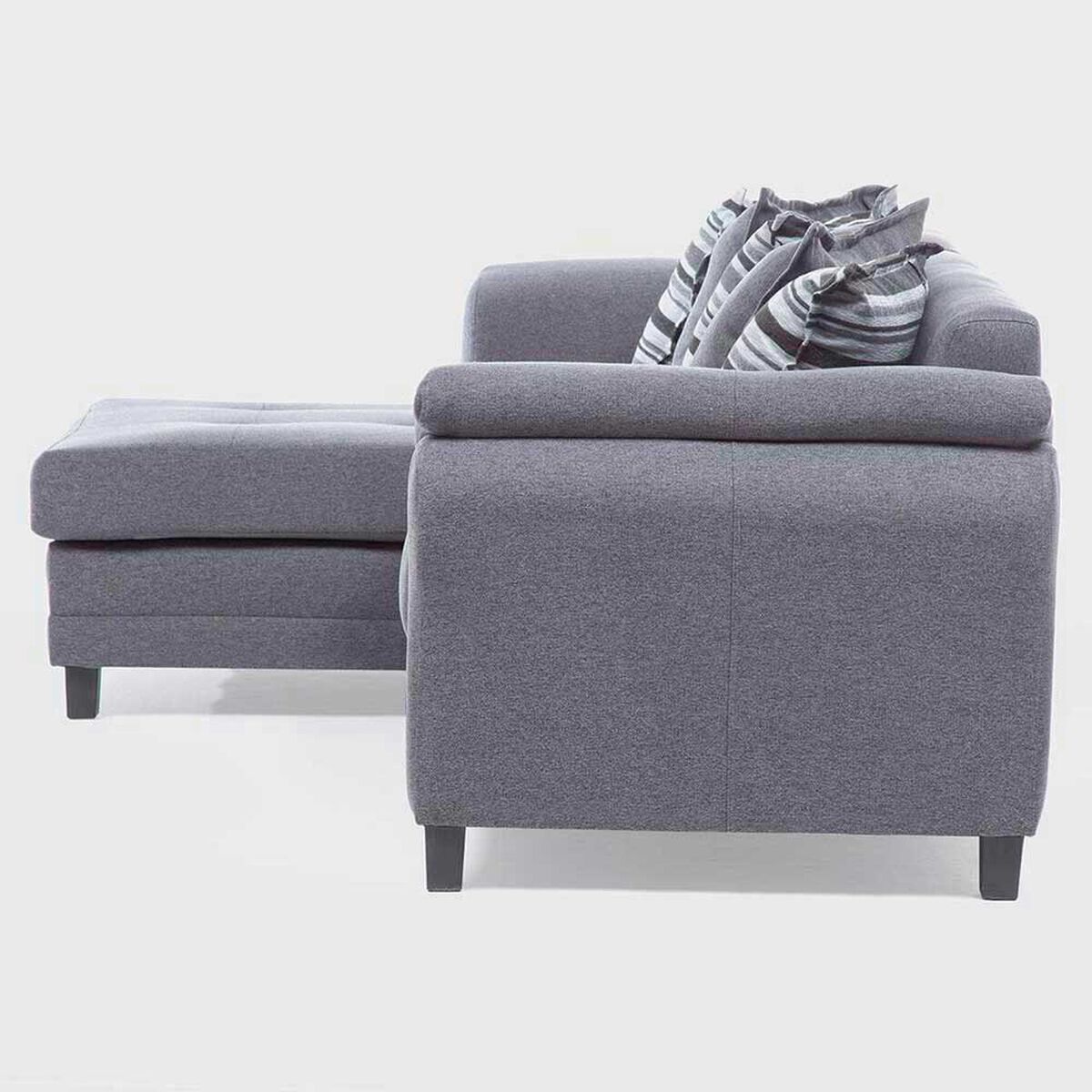 Sof&aacute; Seccional Izquierdo Living Factory Mustang 4 Cuerpos Gris