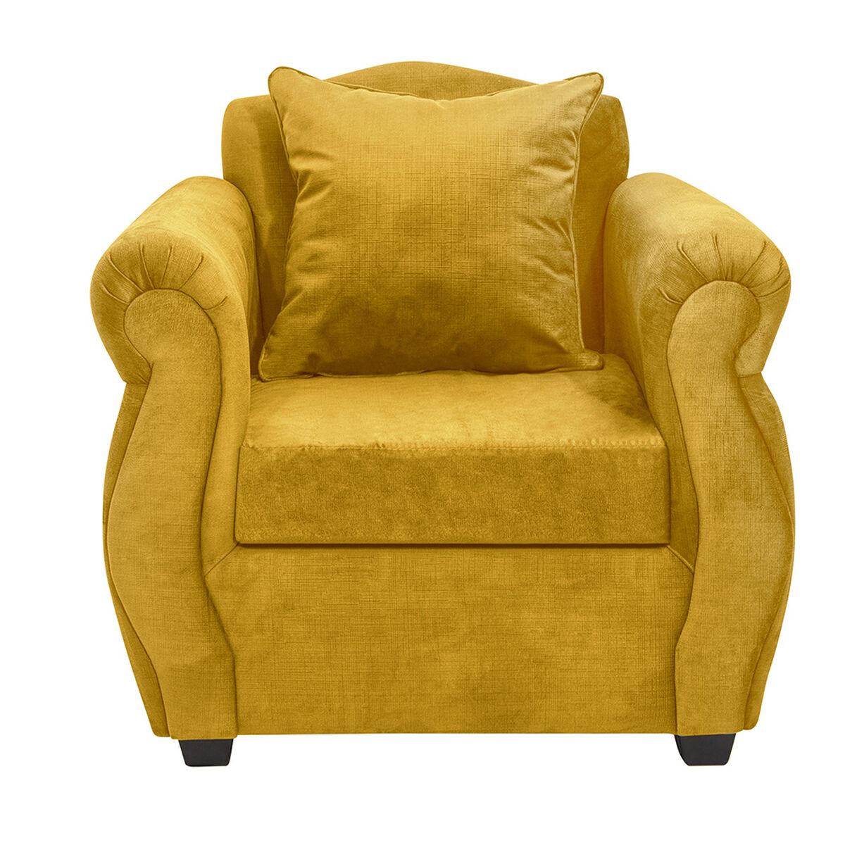 Juego de Living Innovamuebles Azucena Sofá 3 Cuerpos + Dos Sillones 1 Cuerpo Mostaza 