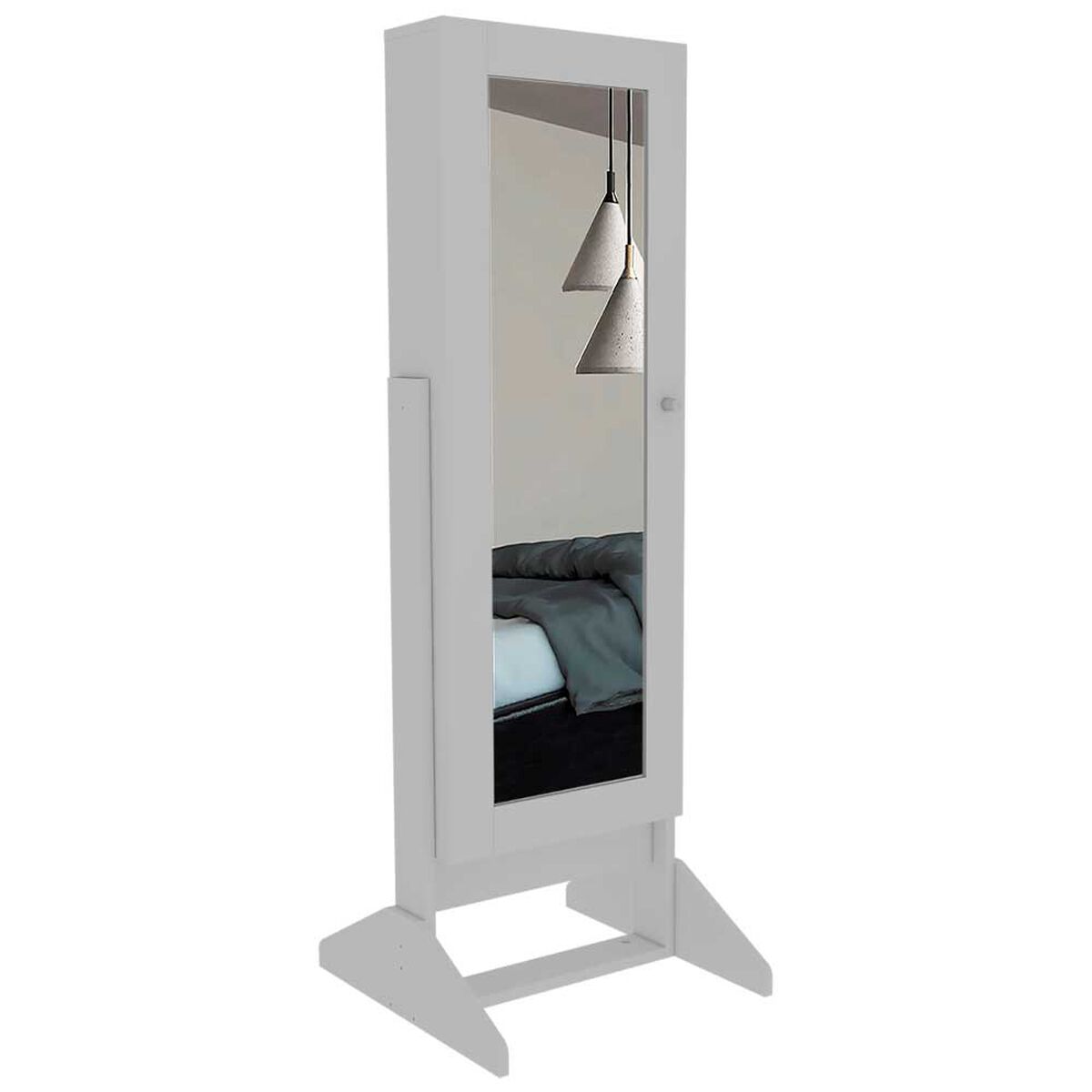 Joyero Tuhome Prisma 1 Puerta con Espejo Integrado Blanco