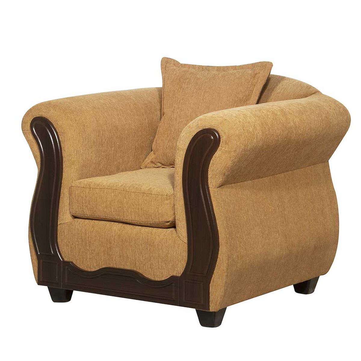 Juego de Living Black Factory Barcelona Sofá 3 Cuerpos + Dos Sillones 1 Cuerpo Oro
