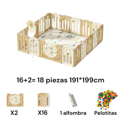 Corral Bebé 191x199cm con Accesorios Lubabycas