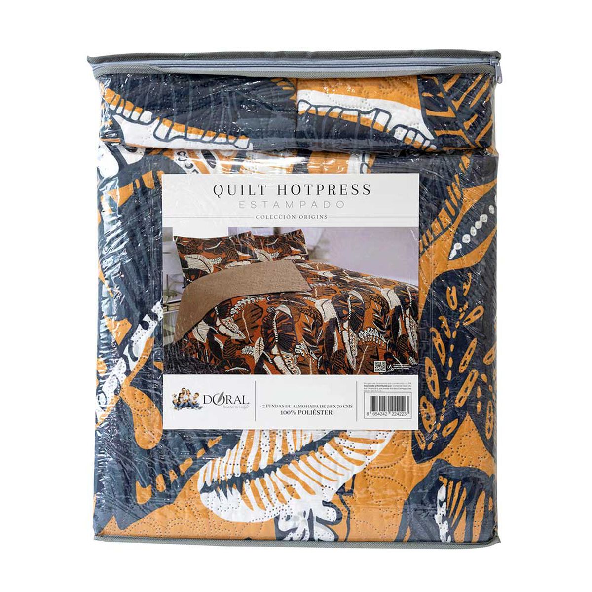 Quilt Doral 2 Plazas Hotpress Origins D3 Estampado